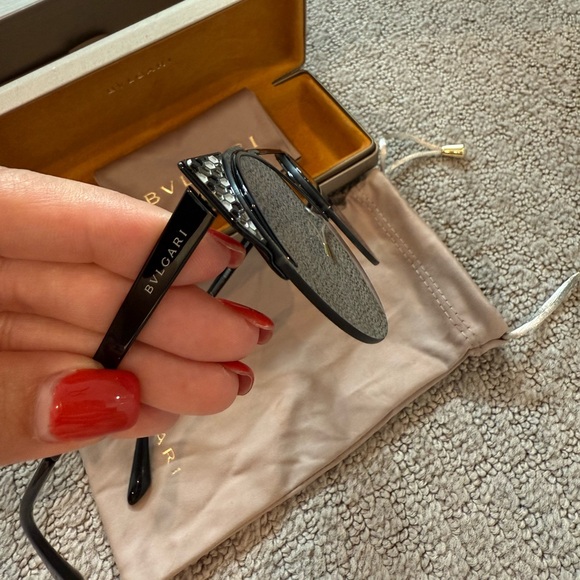 Bulgari BV6088 239/6G black Cat eye Sunglasses - Picture 8 of 11